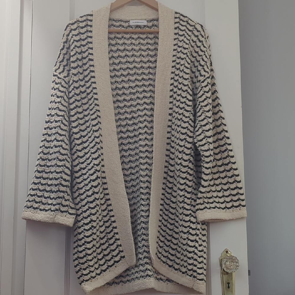 Club Monaco Black and Cream Cardigan